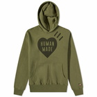 Human Made Heart Hoody in Olive