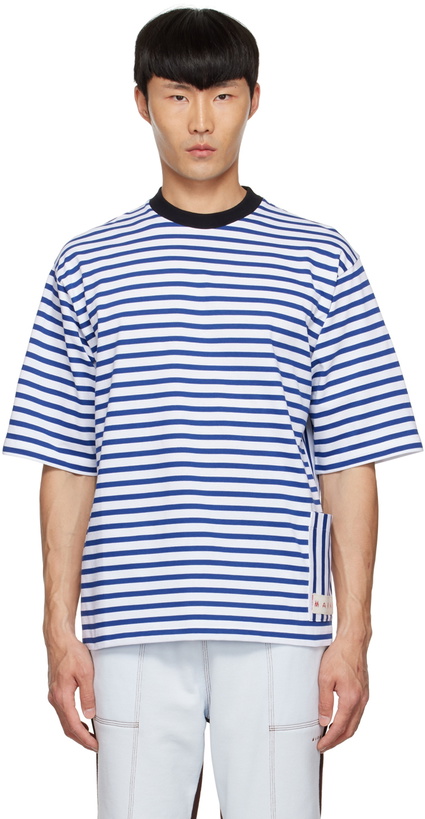 Photo: Marni Blue & White Cotton T-Shirt