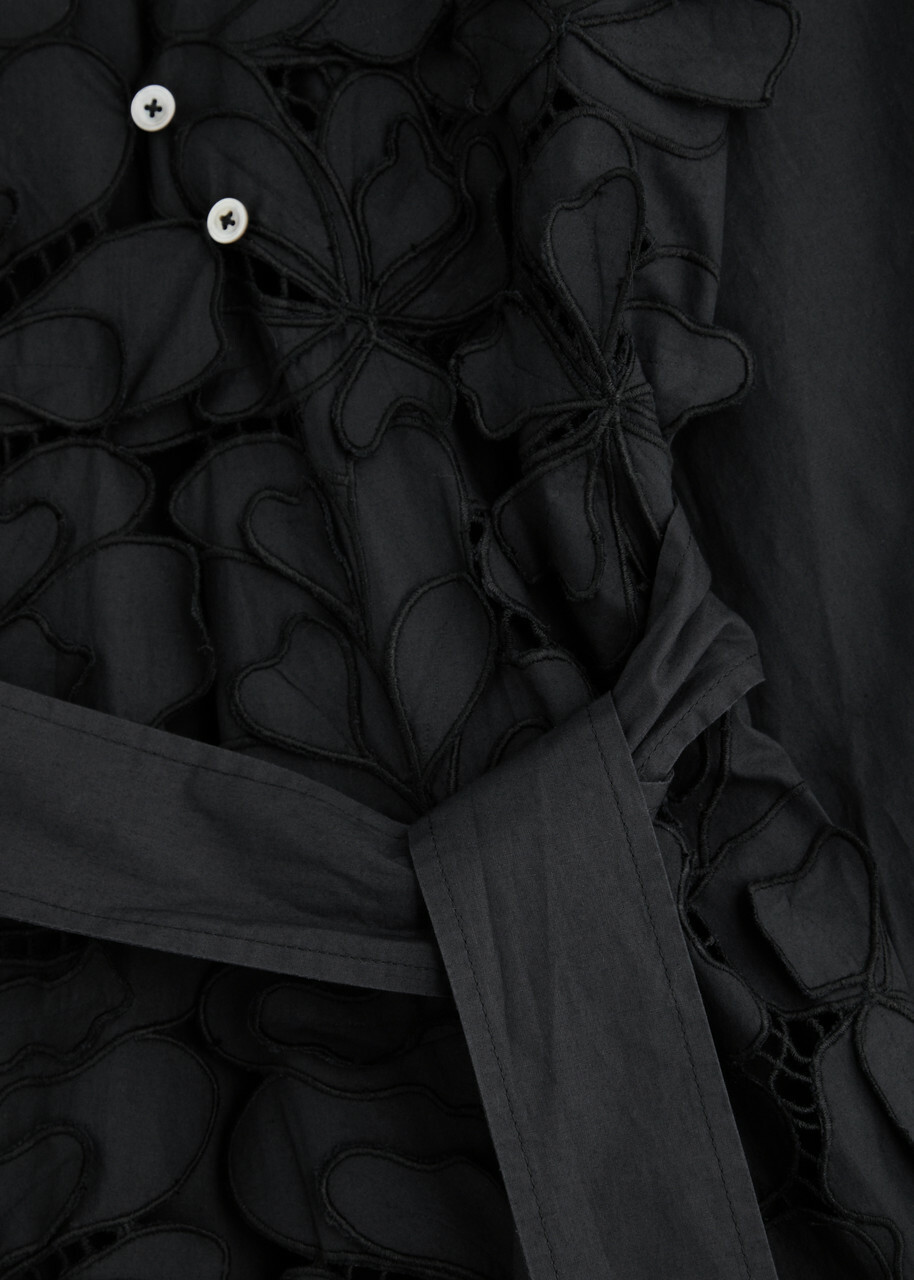 Forte_forte Broderie-anglaise Cotton-poplin Jacket Black