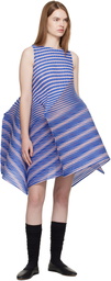 ISSEY MIYAKE Navy Generic Stripes Machine Pleats Minidress