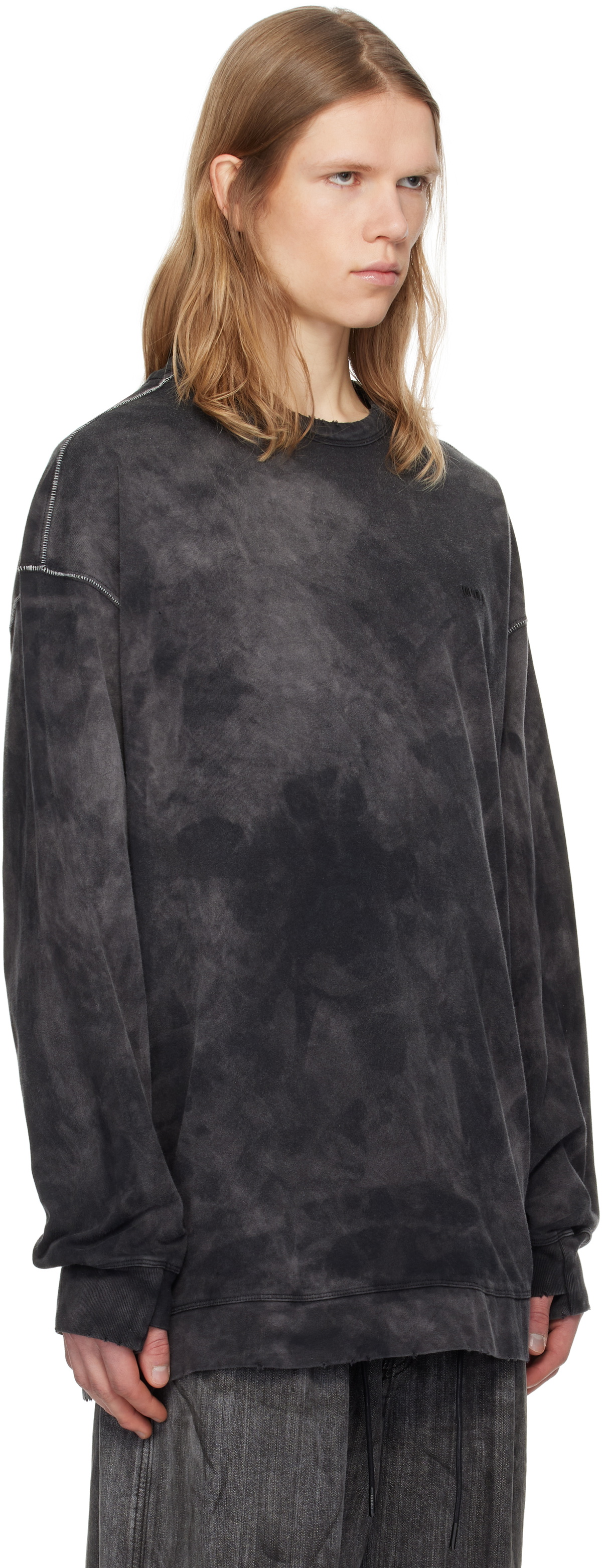 Juun.J Black New Dyeing Long Sleeve T-shirt