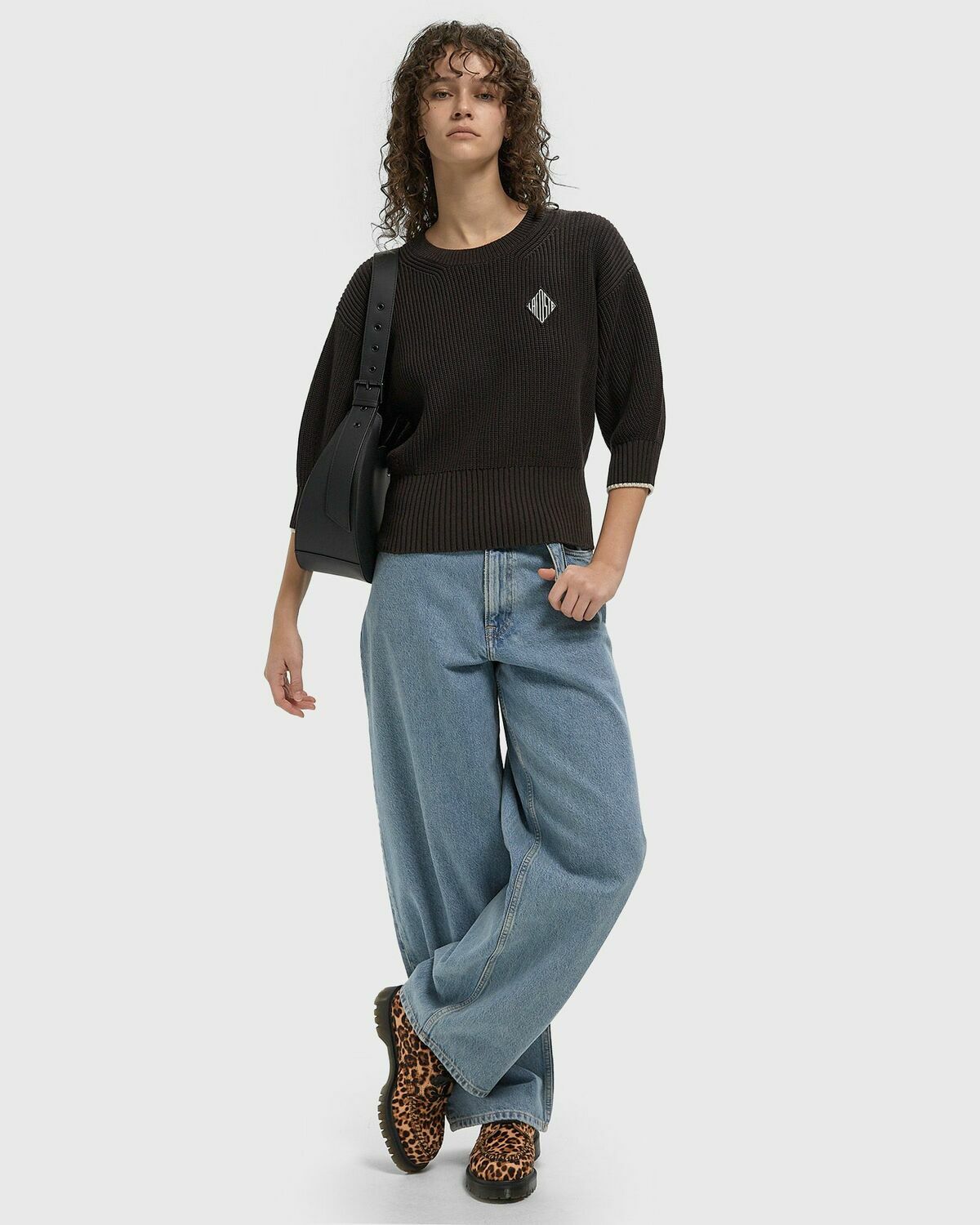 Lacoste Knit SWEATER Brown Womens Pullover