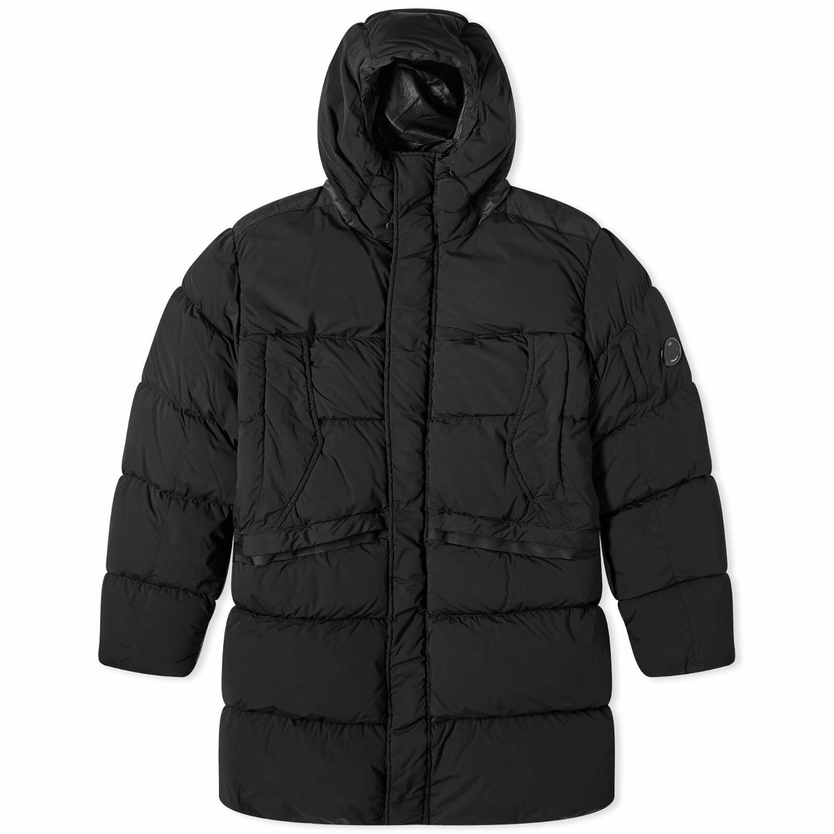 Photo: C.P. Company Men's Nycra Hooded Down Parka Jacket in Black