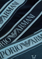 Emporio Armani Logo Stretch-cotton Trunks set of Three Blue