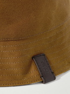 LOEWE - Reversible Leather-Trimmed Waxed Cotton-Canvas and Wool-Blend Bucket Hat - Brown