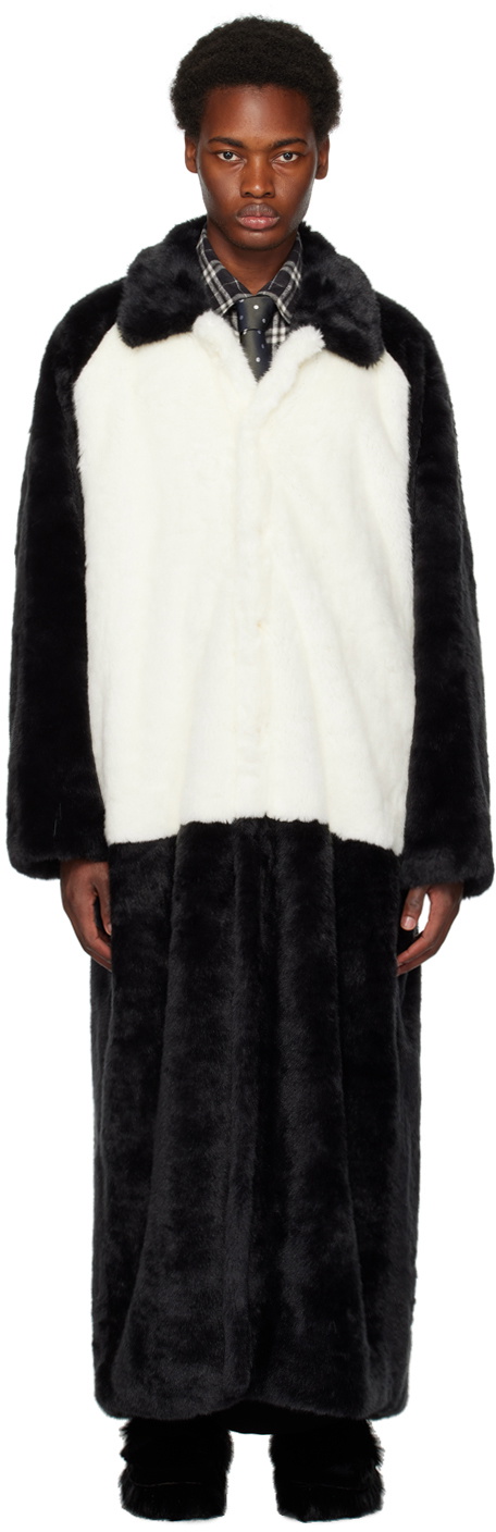Doublet Black & White 2Way Faux-Fur Coat Doublet 