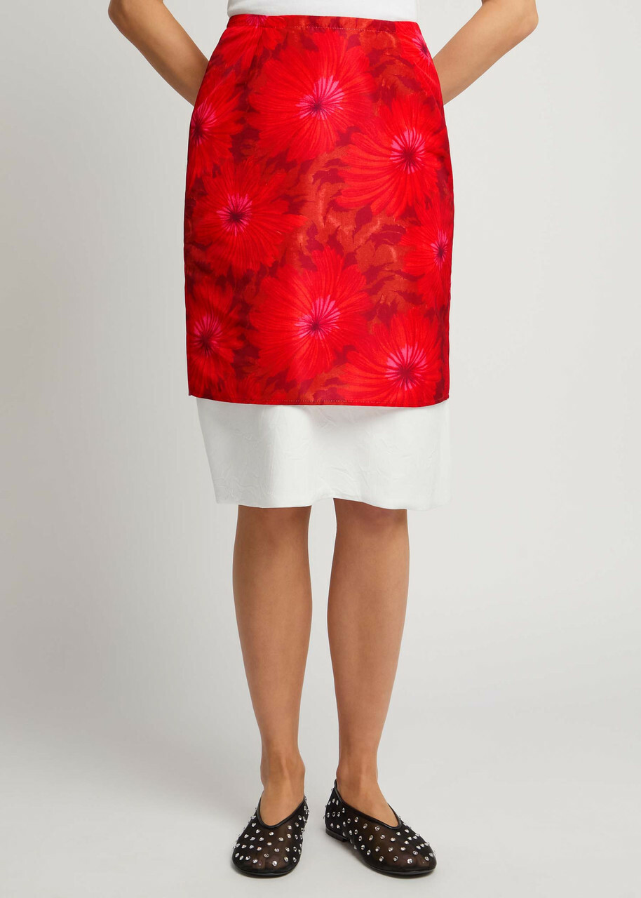 Wales Bonner Triumph Floral-print Layered Satin Skirt Multicoloured 1