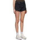 AGOLDE Black Denim Parker Vintage Cut-Off Shorts