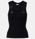 Loewe Ribbed-knit cotton-blend tank top
