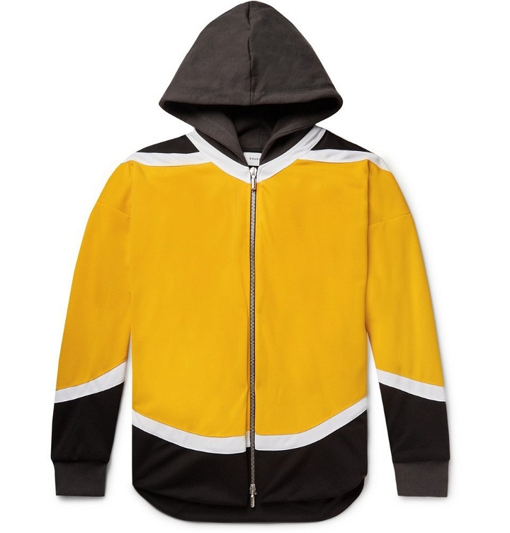 Photo: Rhude - Oversized Jersey-Trimmed Colour-Block Nylon Zip-Up Hoodie - Yellow