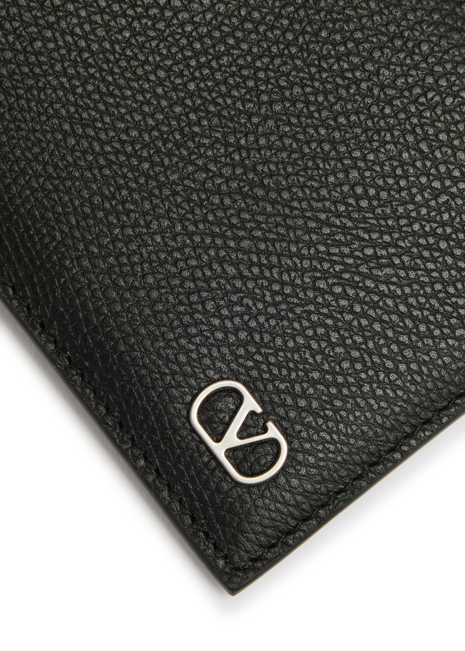 Valentino VLogo Grained Leather Wallet - Black - One Size