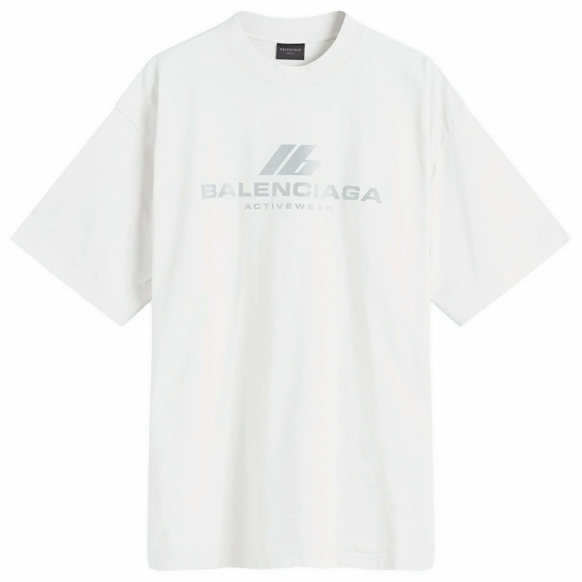 Balenciaga Men s Active Logo T Shirt in Off White