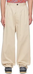 Marcelo Burlon County of Milan Beige Cross Trousers