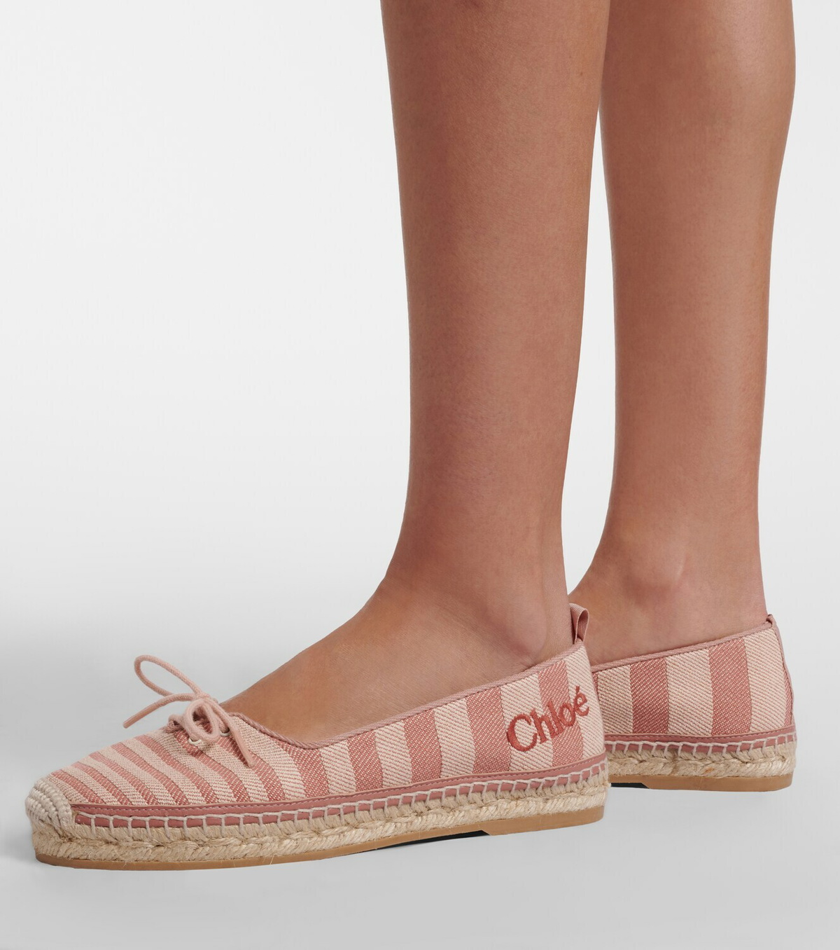 Chloé Isla striped canvas espadrilles
