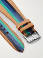 laCalifornienne - Aquatica Striped Leather Watch Strap - Blue