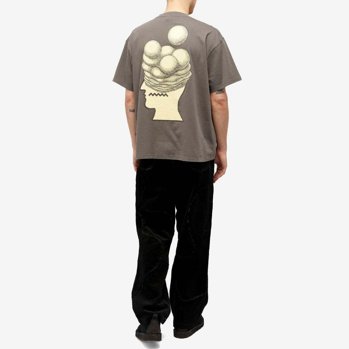 Brain Dead Men's Brain Growth T-Shirt in Concrete