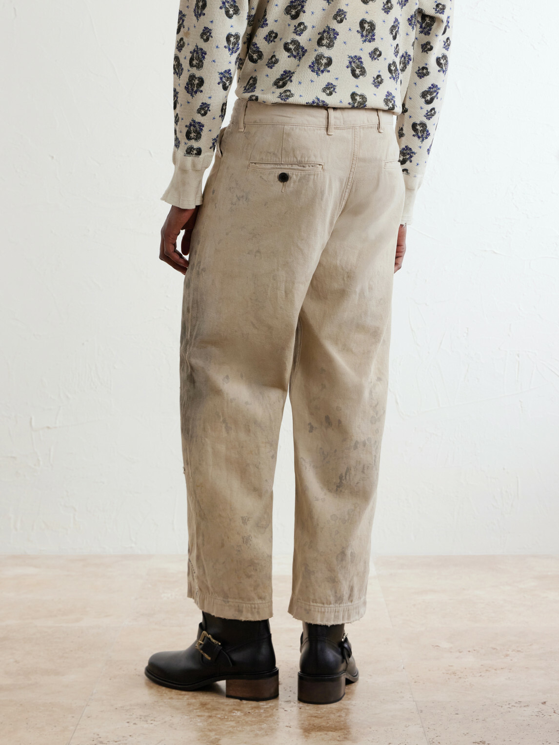 Enfants Riches Déprimés - Straight-Leg Distressed Cotton and Linen-Blend Trousers - Neutrals