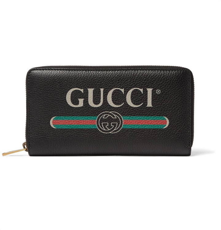 Photo: Gucci - Printed Full-Grain Leather Zip-Around Wallet - Men - Black