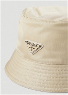 Logo Plaque Bucket Hat in Cream