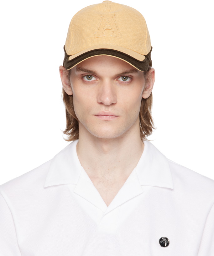 Photo: AMBUSH Beige & Black Canvas 'A' Patch Cap