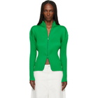 ISSEY MIYAKE Green Sleek Pleats Cardigan