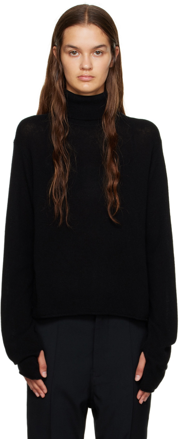 Sofie D'Hoore Black Rolled Edge Turtleneck