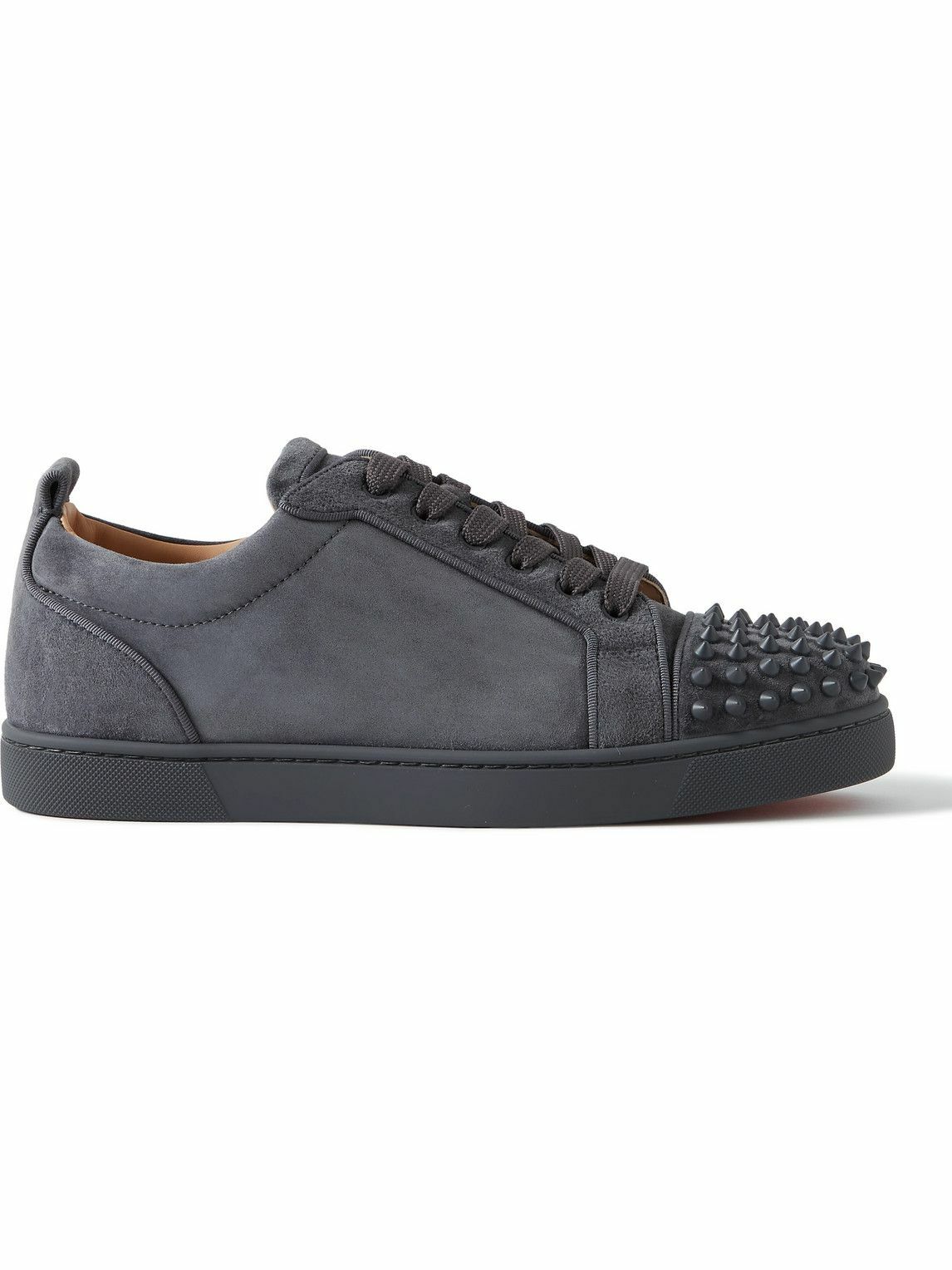 Grey louboutin spikes best sale