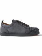 Christian Louboutin - Louis Junior Spikes Cap-Toe Suede Sneakers - Gray