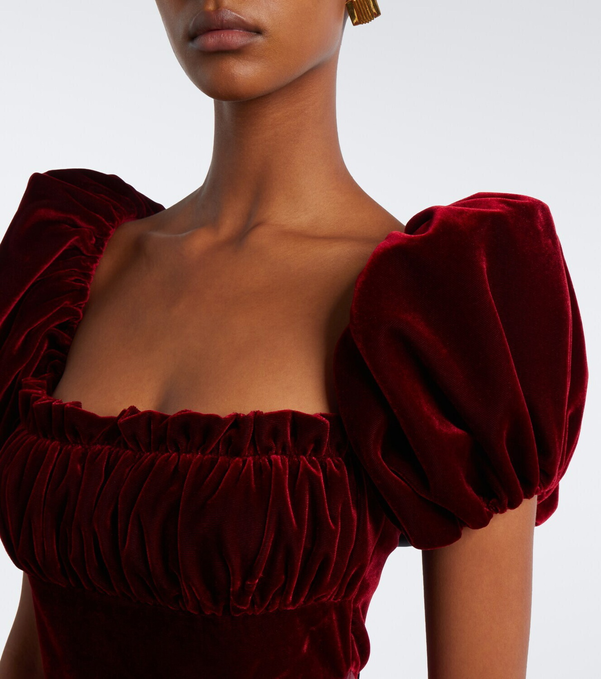 Rodarte Silk satin and velvet midi dress