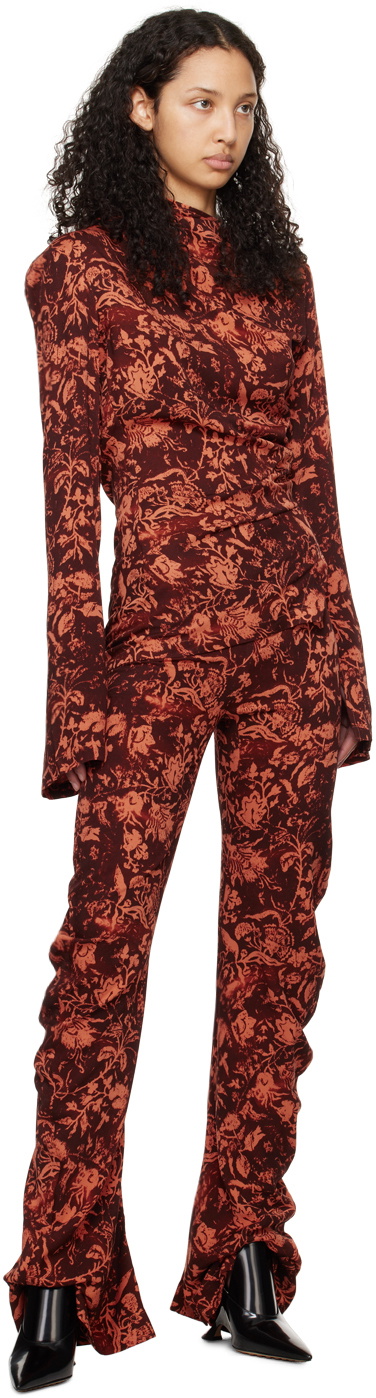 Jade Cropper Brown & Orange Asymmetric Blouse