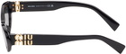 Miu Miu Eyewear Black Pointed Cat-Eye Sunglasses