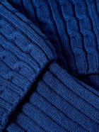 Emma Willis - Cable-Knit Ribbed Cashmere Socks - Blue