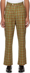 Late Checkout Green Check Trousers