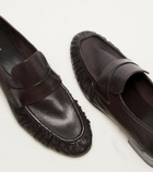 The Row Soft ruched leather loafers