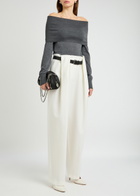 Stella Mccartney Draped Wool Trousers Cream