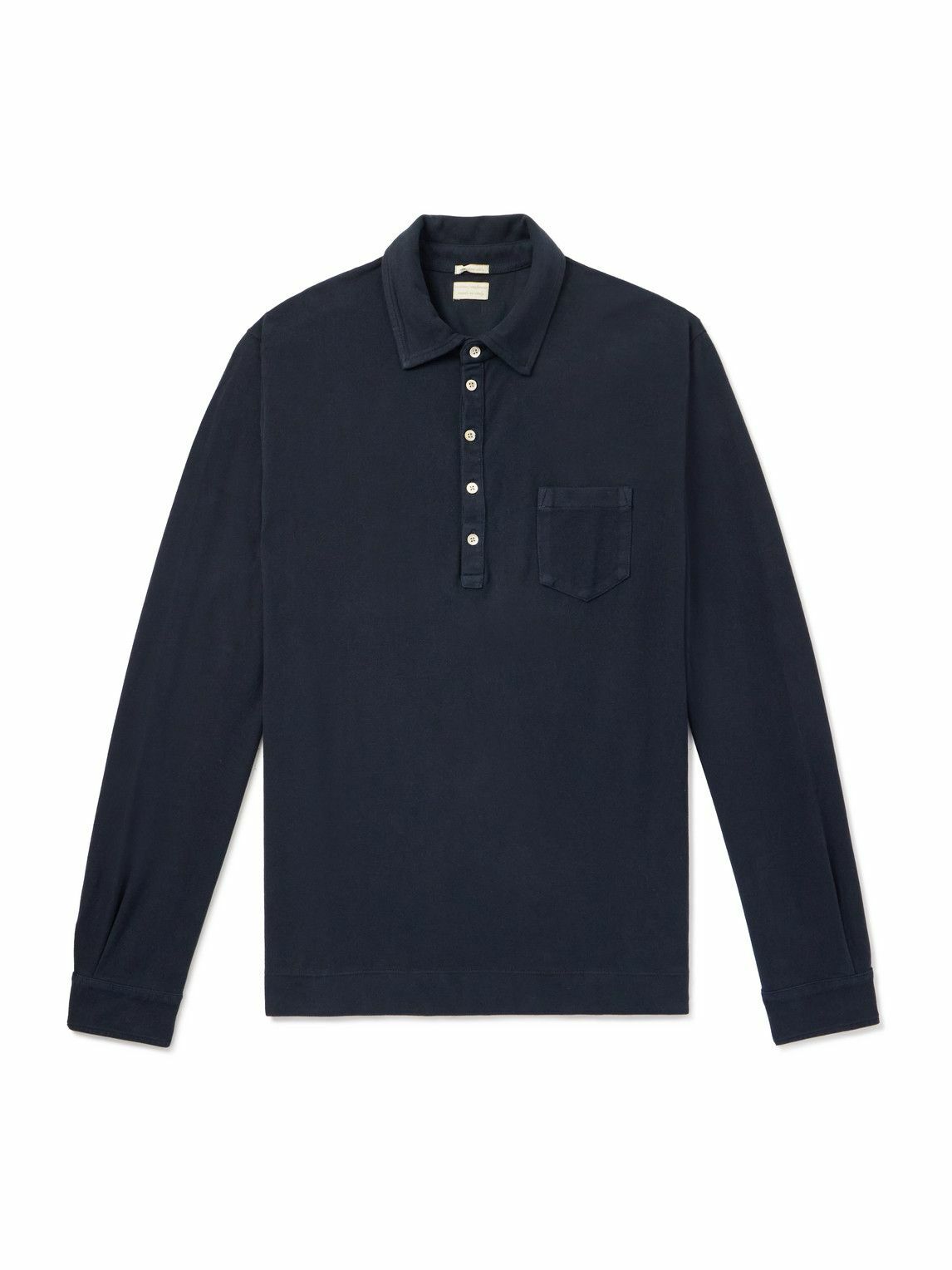 Massimo Alba - Ischia Cotton and Cashmere-Blend Piqué Polo Shirt - Blue