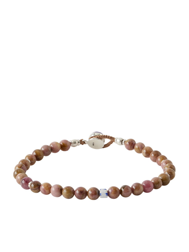 Photo: Mikia - Circle8 Sterling Silver, Tourmaline Cat's Eye and Charoite Beaded Bracelet - Brown