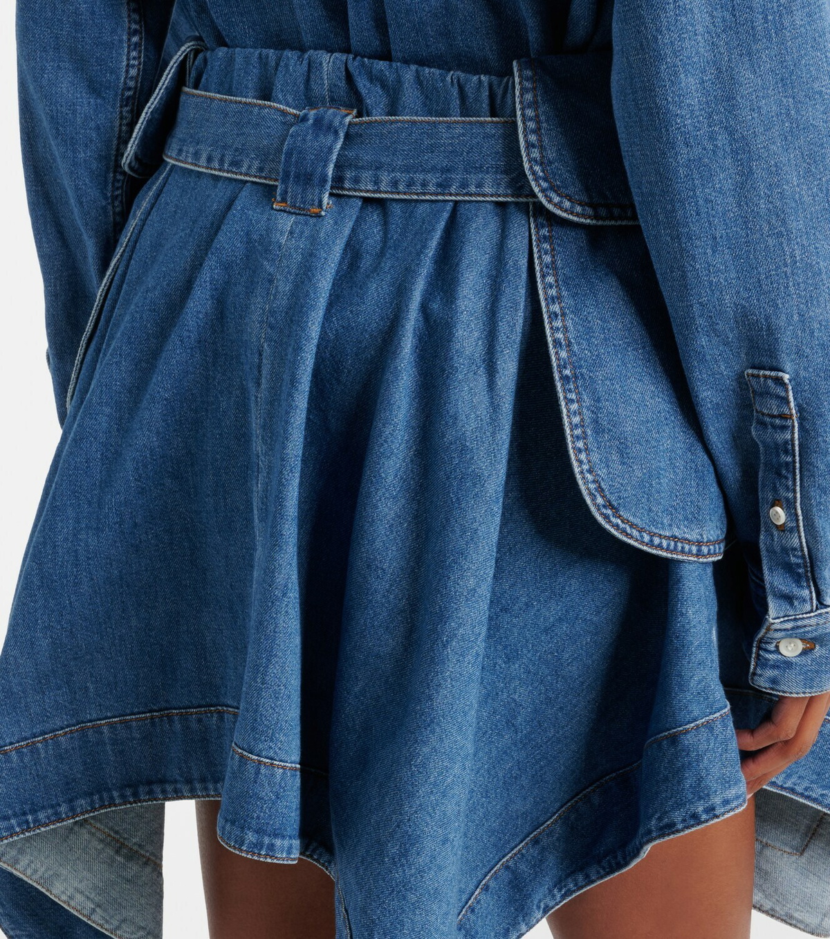 Loewe Double L belted denim miniskirt