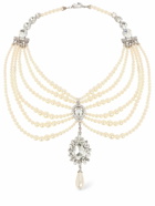 ALESSANDRA RICH Faux Pearl with Crystal Collar Necklace