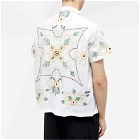 Bode Men's Embroidered Buttercup Vacation Shirt in White