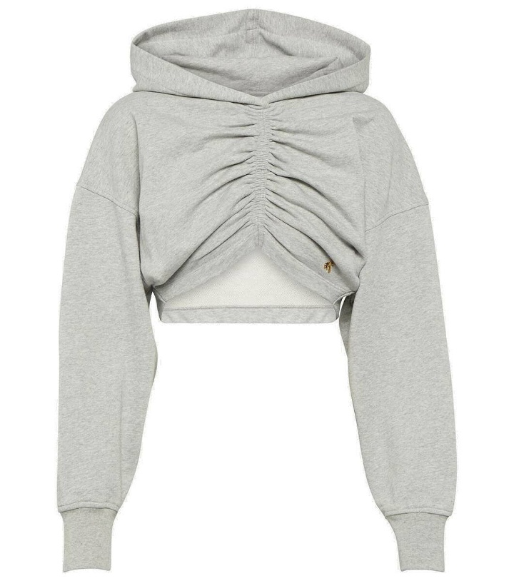 Photo: Palm Angels Cropped cotton jersey hoodie
