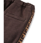Fendi - Logo-Trimmed Cotton, Wool, Silk and Cashmere-Blend Sweatpants - Men - Brown