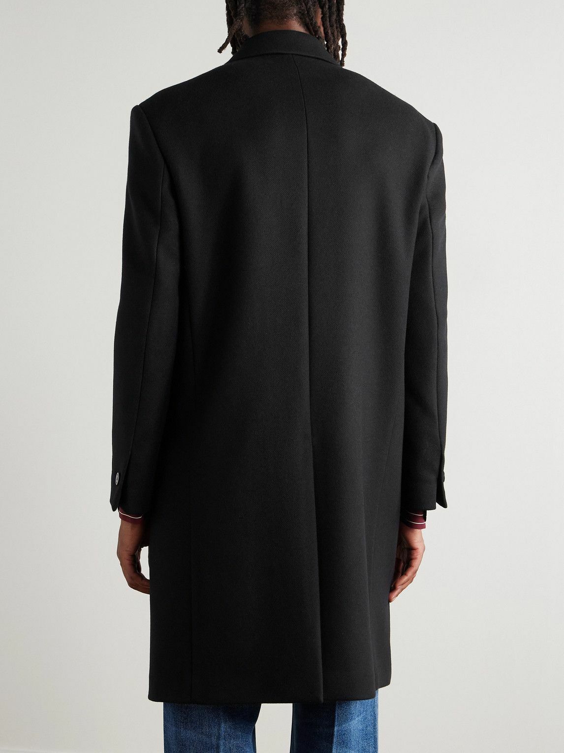 Versace - Virgin Wool Overcoat - Black