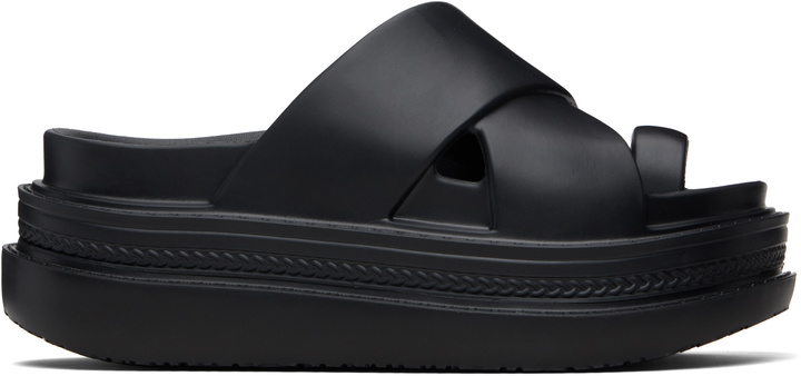 Photo: sacai Black Foam Multiple Sole Sandals
