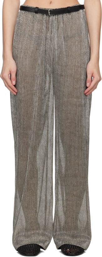 Photo: Nanushka Silver & Black Maglie Trousers.