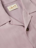 CHERRY LA - Camp-Collar Logo-Embroidered Cotton-Blend Twill Shirt - Pink
