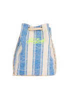 MC2 Saint Barth Boat Canvas Backpack With White And Light Blue Stripes