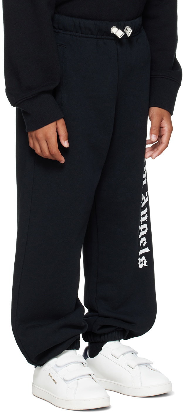 Palm Angels Kids Black Printed Sweatpants Palm Angels