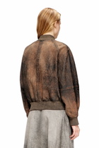 Diesel Bomber jacket in distressed leather - Leather jackets Womens in Brown