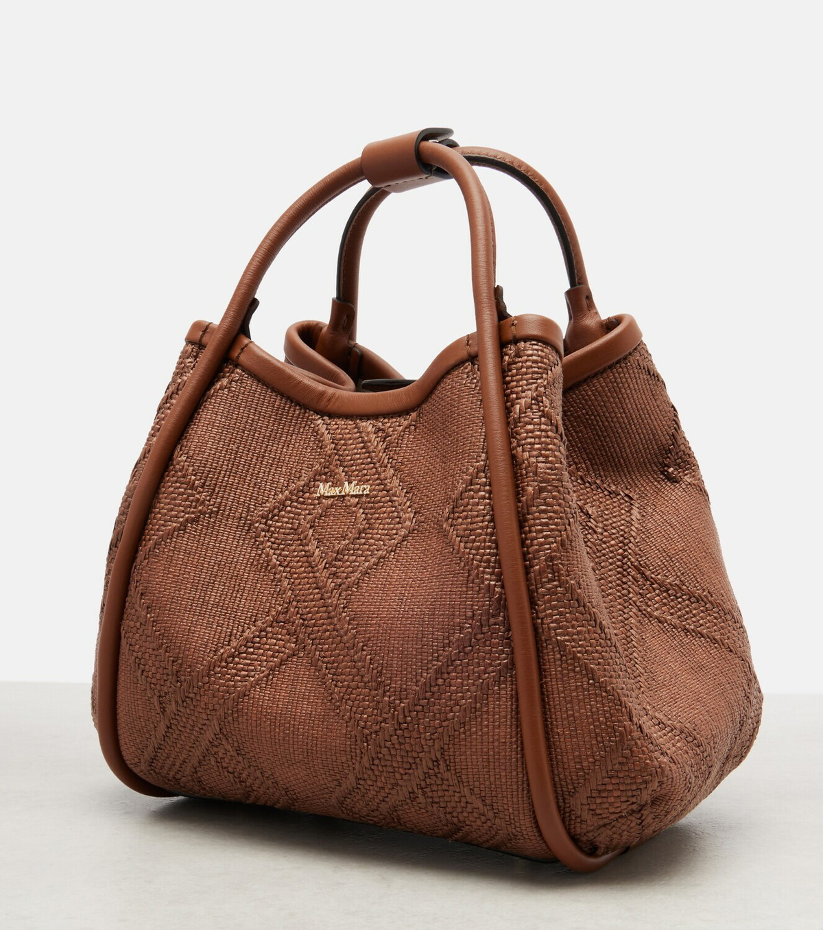 Max Mara Marin Small leather-trimmed top-handle bag